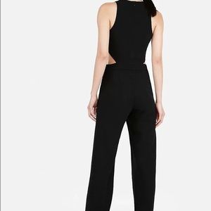 Express Women Black Sleeveless Cutout Wide Leg Jumpsuit